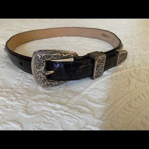 Brighton Black Leather Belt